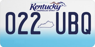 KY license plate 022UBQ