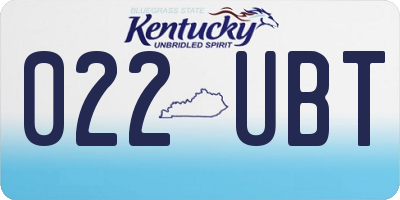 KY license plate 022UBT