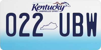 KY license plate 022UBW