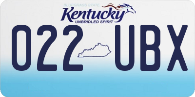 KY license plate 022UBX
