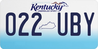 KY license plate 022UBY