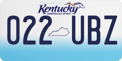 KY license plate 022UBZ