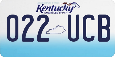 KY license plate 022UCB