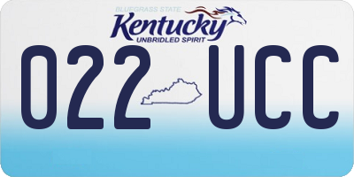 KY license plate 022UCC