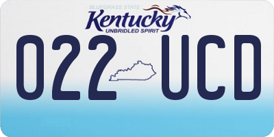 KY license plate 022UCD