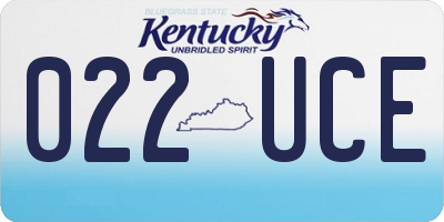 KY license plate 022UCE