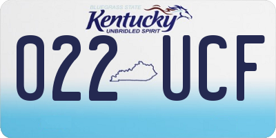 KY license plate 022UCF