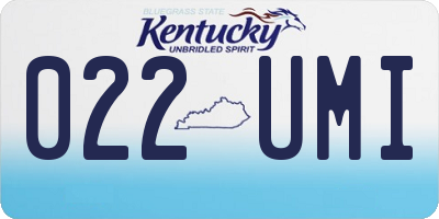 KY license plate 022UMI