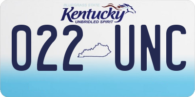 KY license plate 022UNC