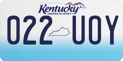 KY license plate 022UOY