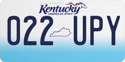 KY license plate 022UPY