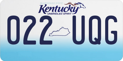 KY license plate 022UQG