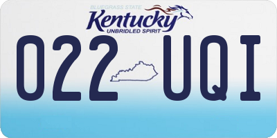 KY license plate 022UQI