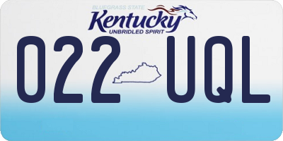KY license plate 022UQL