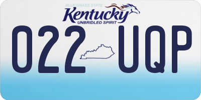 KY license plate 022UQP