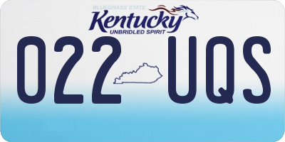 KY license plate 022UQS