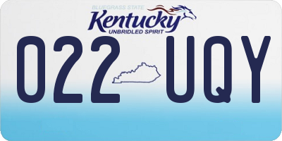 KY license plate 022UQY