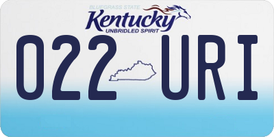 KY license plate 022URI