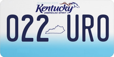 KY license plate 022URO