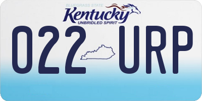 KY license plate 022URP