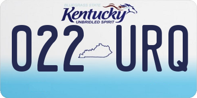 KY license plate 022URQ