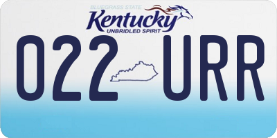 KY license plate 022URR