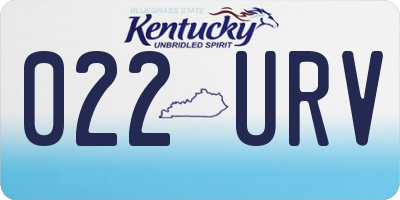 KY license plate 022URV
