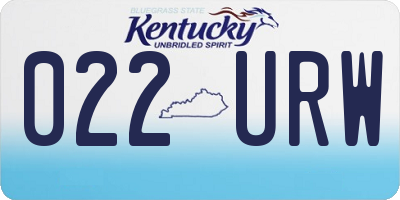 KY license plate 022URW