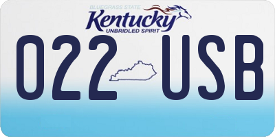 KY license plate 022USB