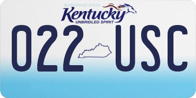 KY license plate 022USC