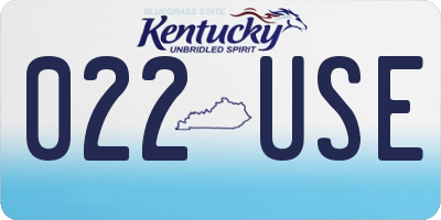 KY license plate 022USE