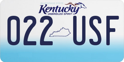 KY license plate 022USF