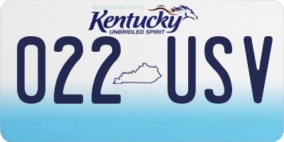 KY license plate 022USV