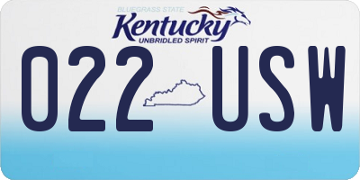 KY license plate 022USW