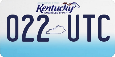 KY license plate 022UTC