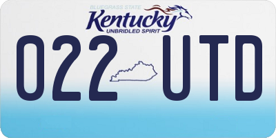 KY license plate 022UTD