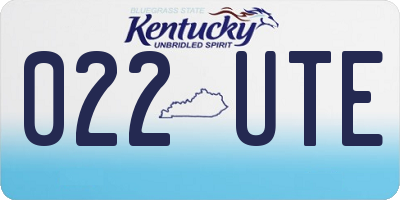 KY license plate 022UTE