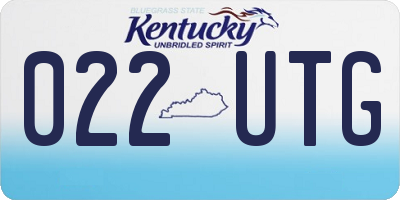 KY license plate 022UTG