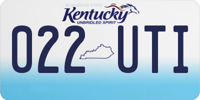 KY license plate 022UTI