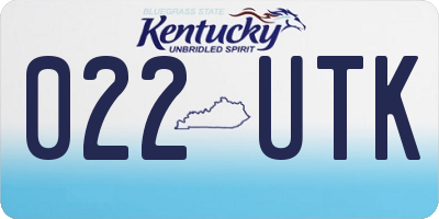 KY license plate 022UTK