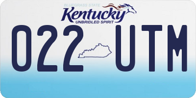 KY license plate 022UTM