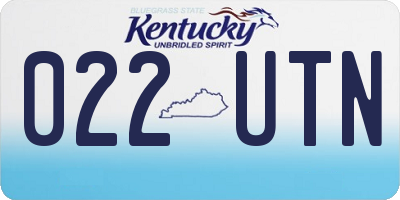 KY license plate 022UTN
