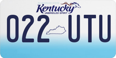 KY license plate 022UTU
