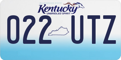 KY license plate 022UTZ
