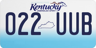 KY license plate 022UUB