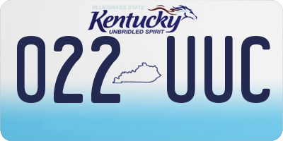 KY license plate 022UUC