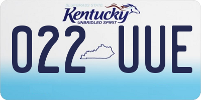 KY license plate 022UUE