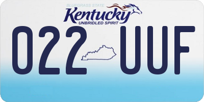 KY license plate 022UUF