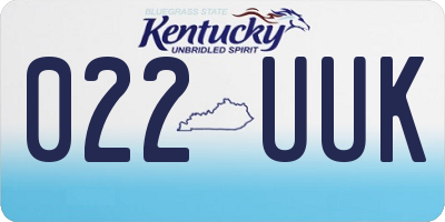 KY license plate 022UUK