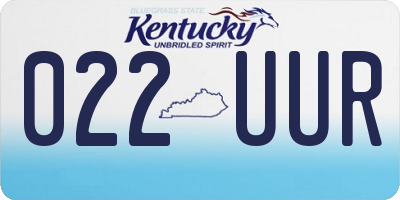 KY license plate 022UUR